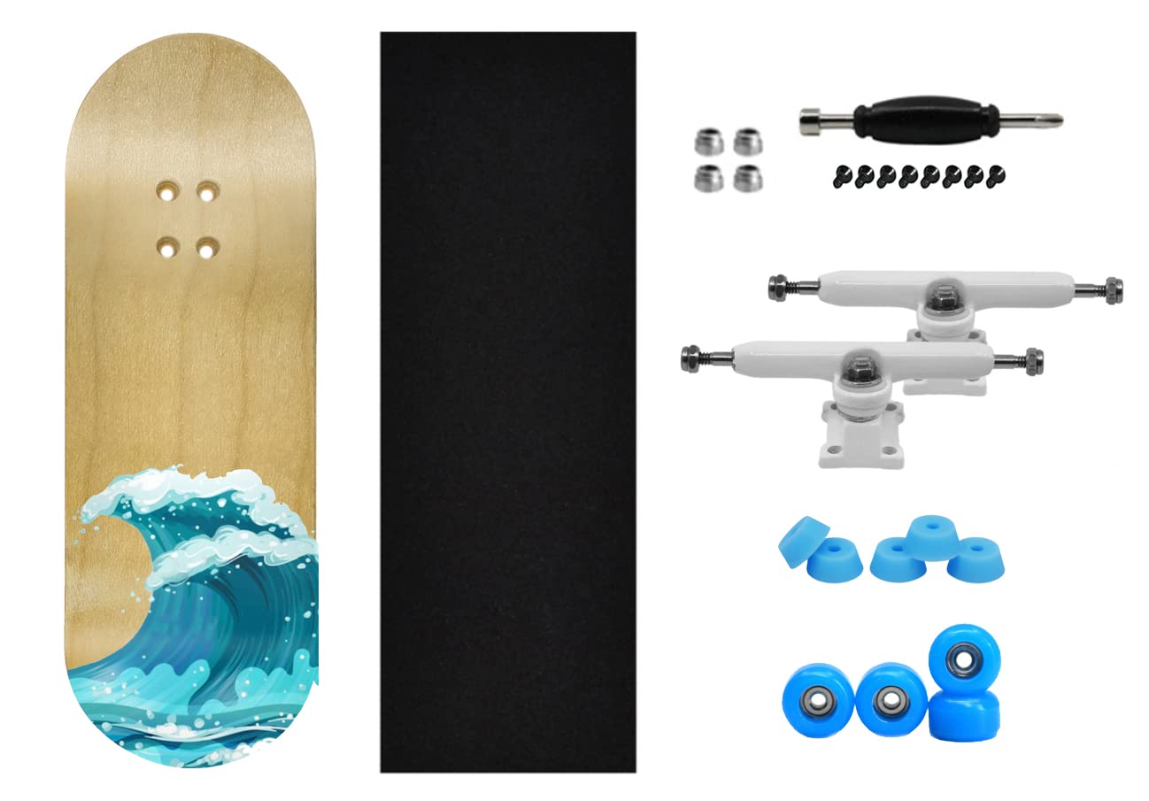 Teak Tuning Waves Edition Fingerboard Complete – 34mm x 97mm Deck + Prodigy Trucks