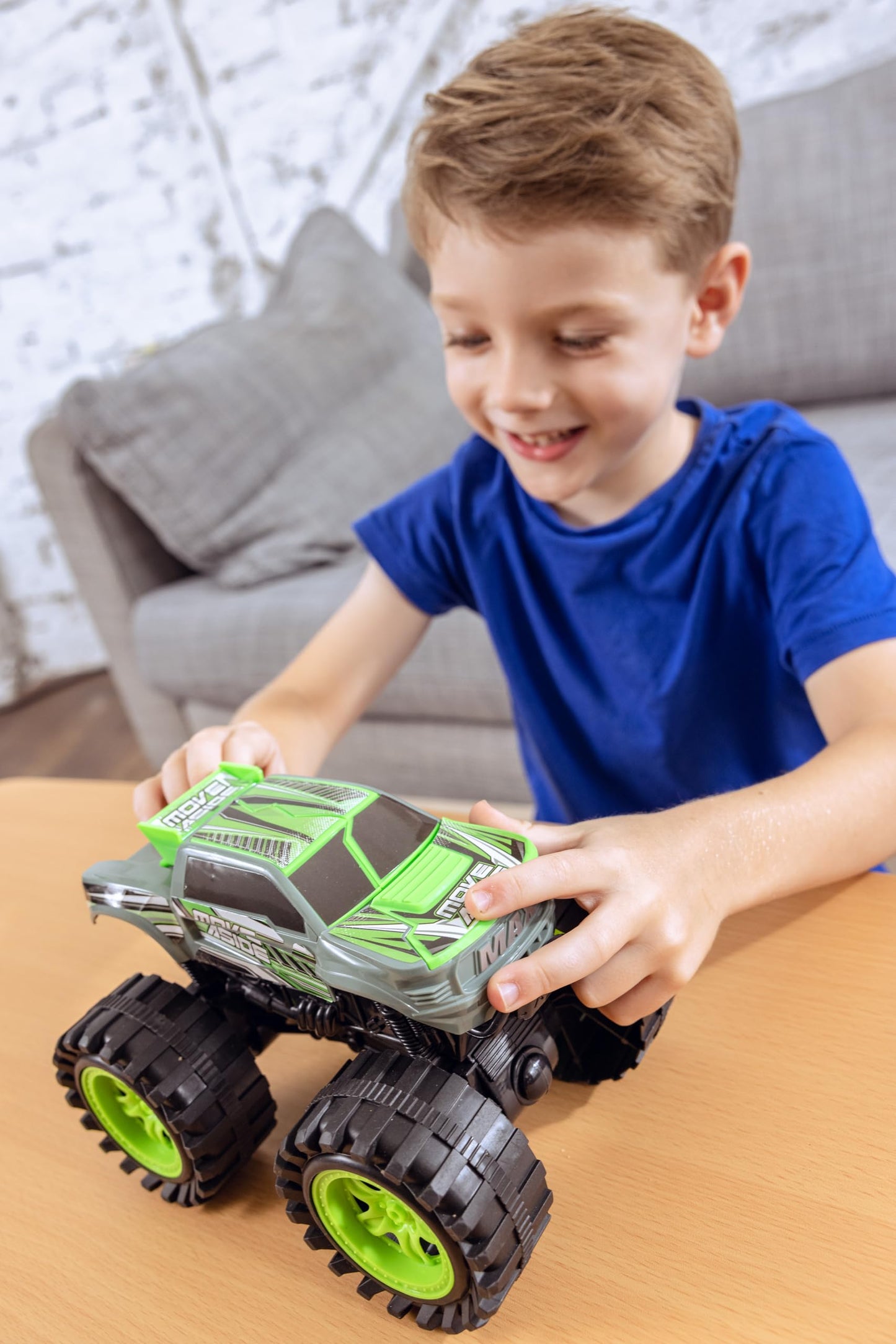 Team Power Exploding Monster Truck Toy - Crashes, Lights, Reboots, 8.7-Inch Gift