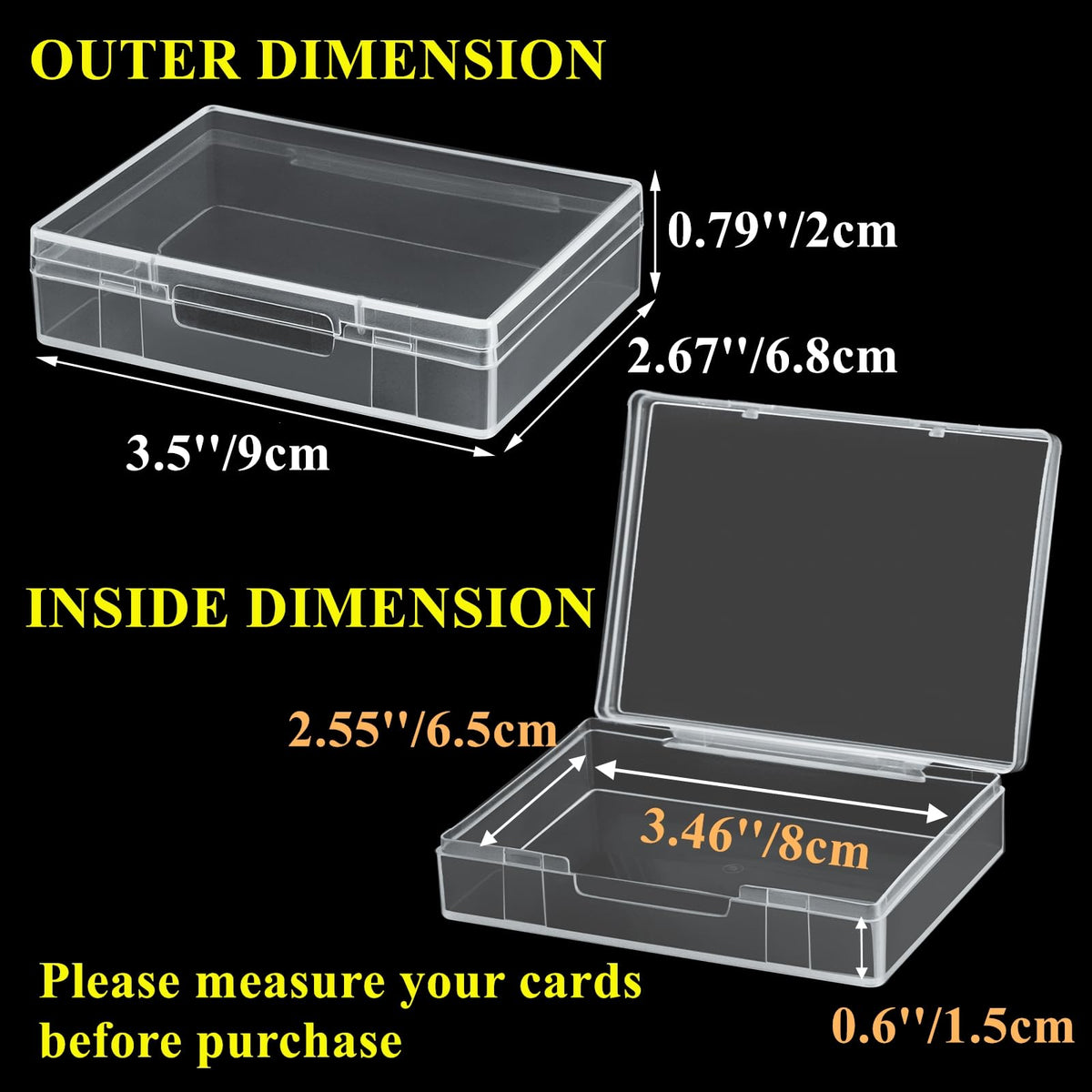Tebery 24 Pack Blank Card Case – Clear Plastic Card Deck Box with Snap Closure