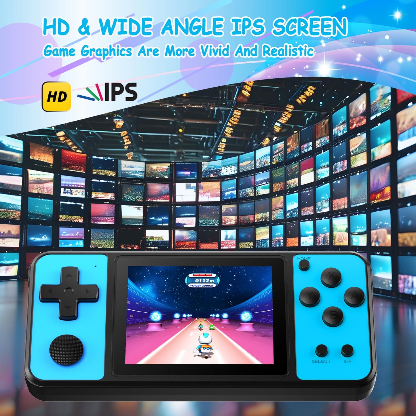 TEBIYOU 32-Bit Handheld Console — 139 Built-In Games, 3.0 IPS, Rechargeable