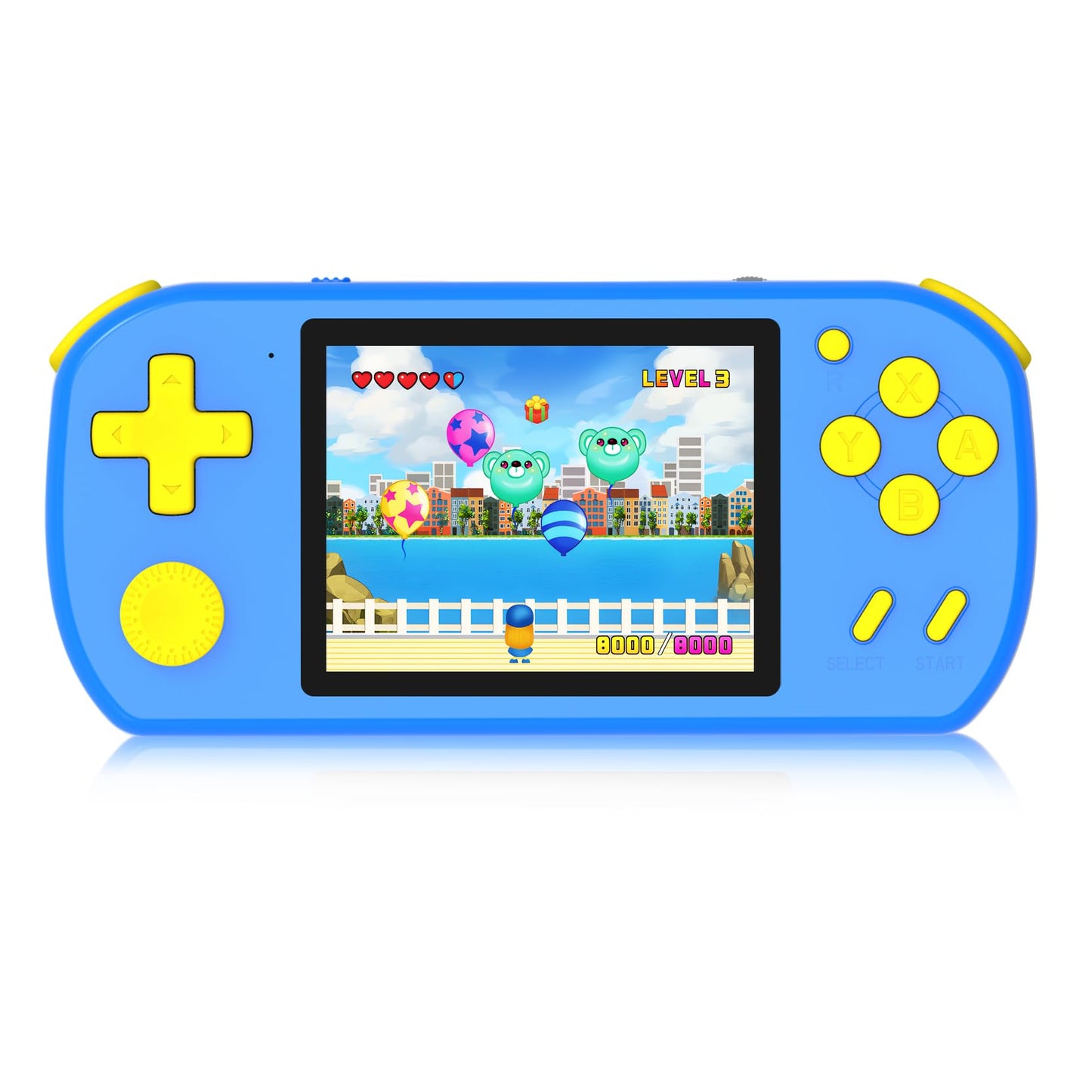 TEBIYOU Handheld Game Console — 218 Built-in Games, 3.0" HD Screen, Rechargeable Battery, Portable Kids Travel Toy (Blue)