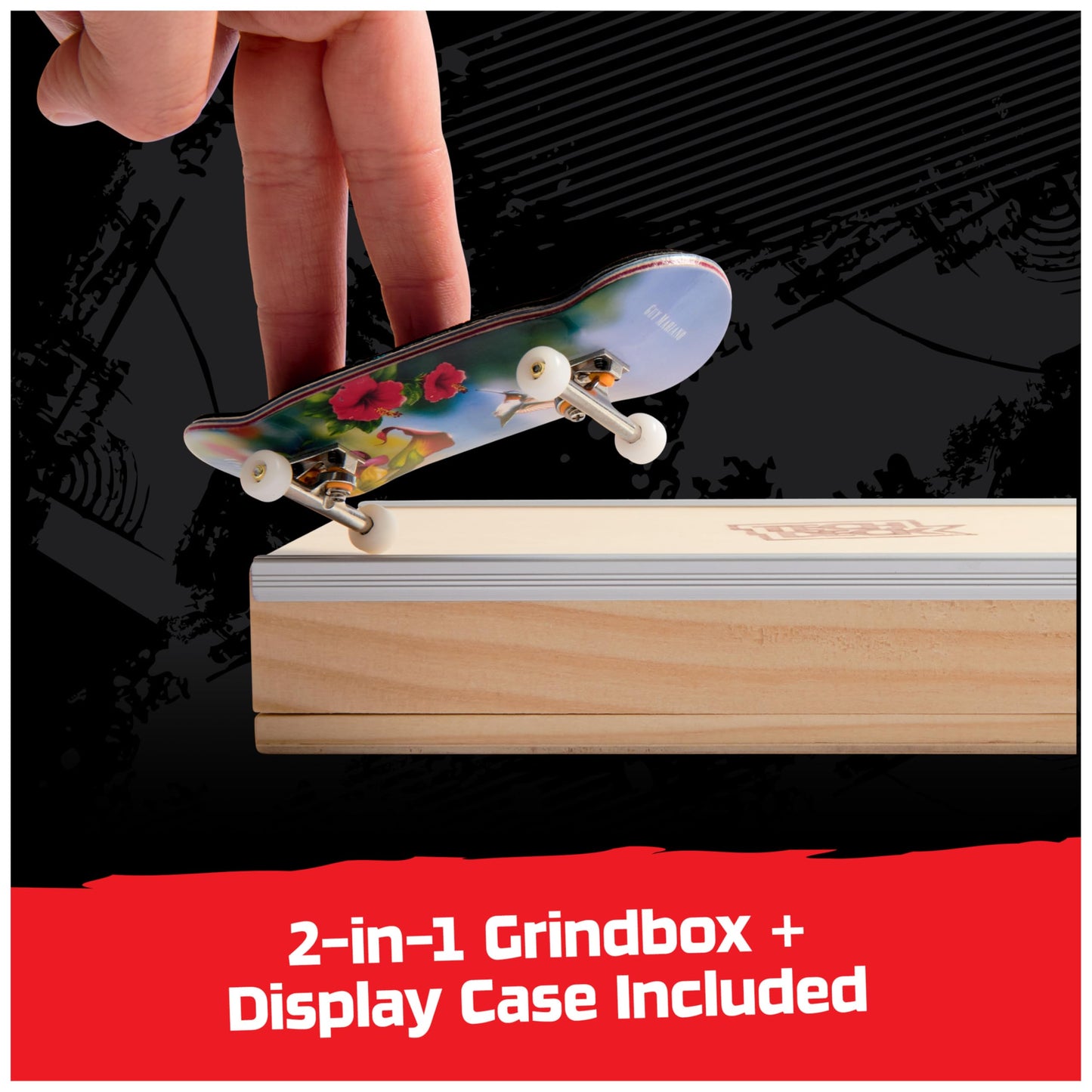 TECH DECK April Pro Series Fingerboard with Storage Display – Pro-Grade Mini Skateboards
