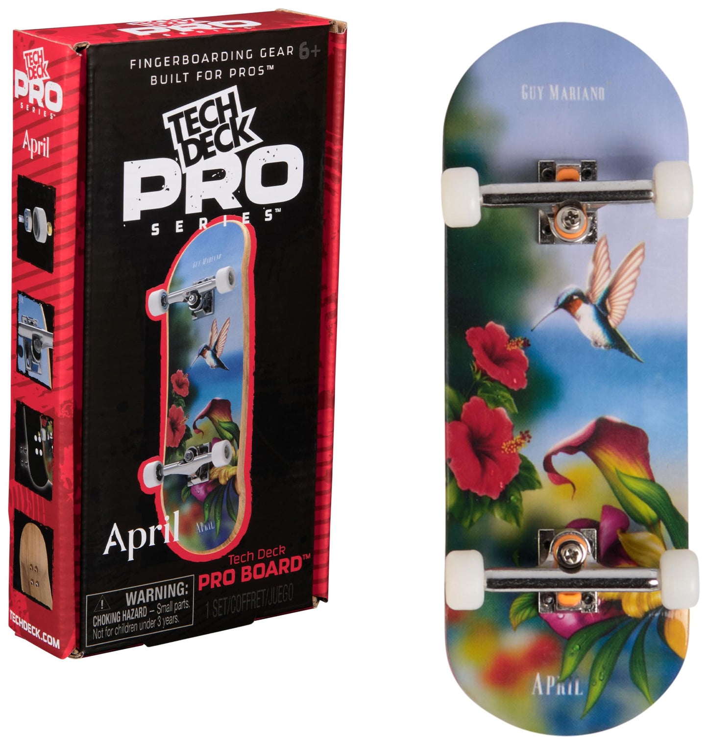 TECH DECK April Pro Series Fingerboard with Storage Display – Pro-Grade Mini Skateboards