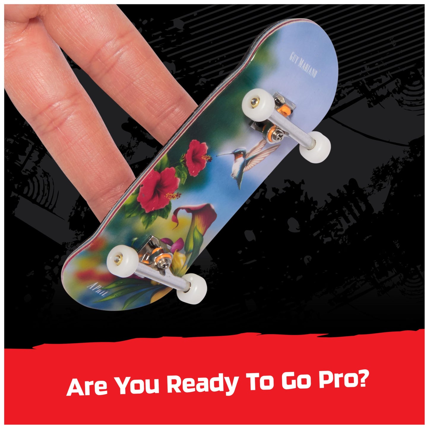 TECH DECK April Pro Series Fingerboard with Storage Display – Pro-Grade Mini Skateboards