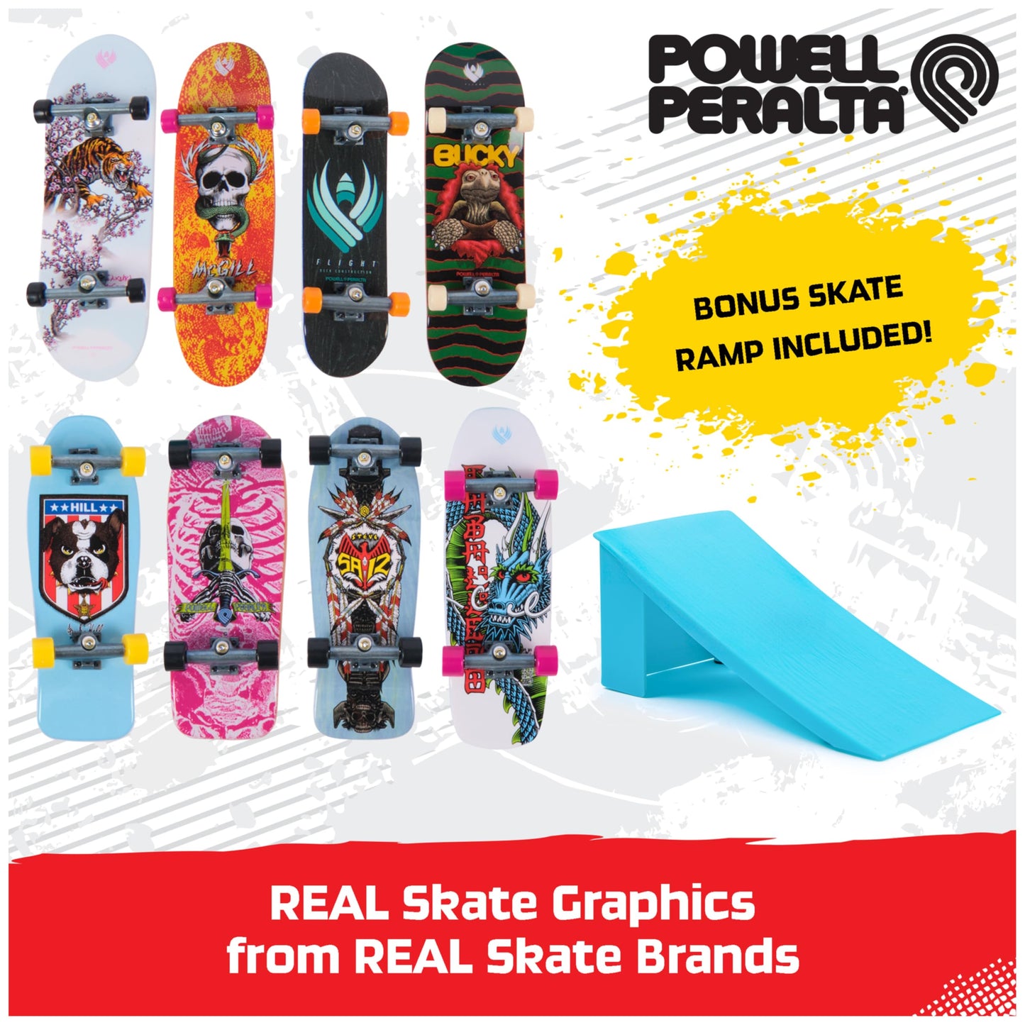 Tech Deck Powell Peralta Legends SK8Shop Bonus Pack: 8 Fingerboards, Ramp & Customization