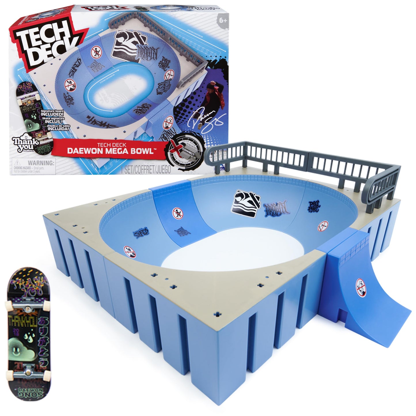 Tech Deck Daewon Mega Bowl X-Connect Park Creator – Customizable Fingerboard Ramp Set (Ages 6+)