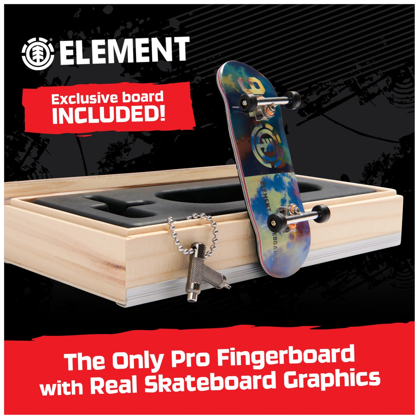Tech Deck Element Pro Series Finger Board with Storage Display – Authentic Mini Skateboards