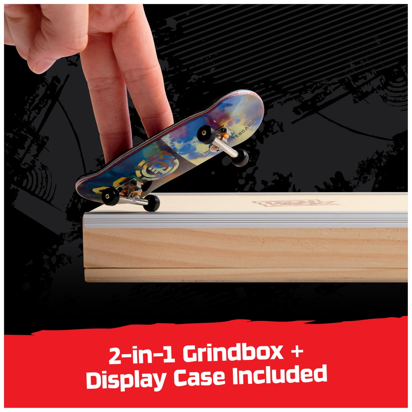 Tech Deck Element Pro Series Finger Board with Storage Display – Authentic Mini Skateboards