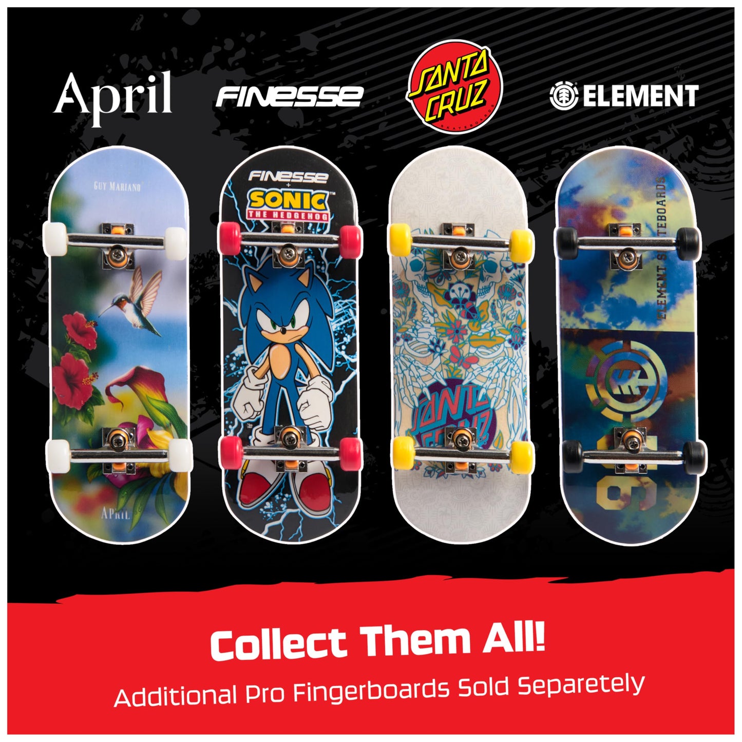 Tech Deck Element Pro Series Finger Board with Storage Display – Authentic Mini Skateboards