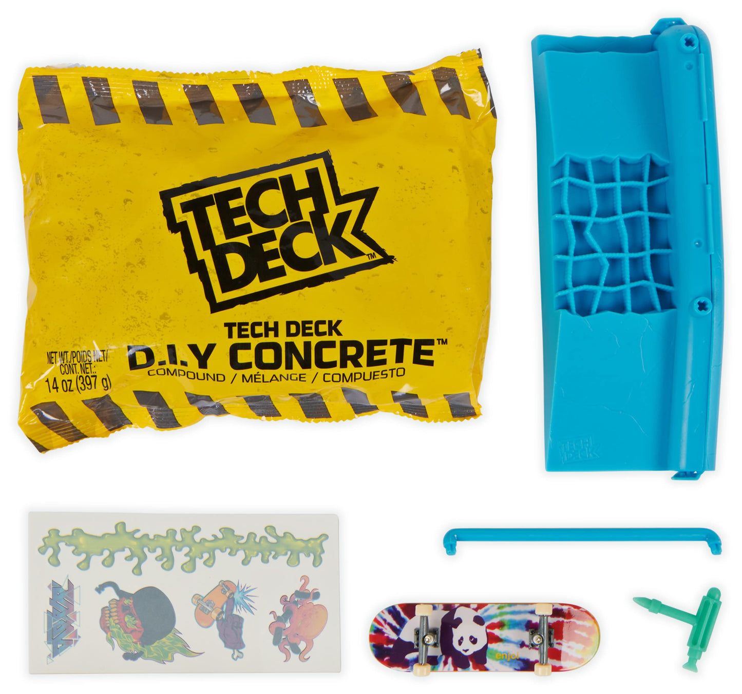 TECH DECK DIY Concrete Reusable Modeling Playset – Exclusive Enjoi Fingerboard Skatepark Kit