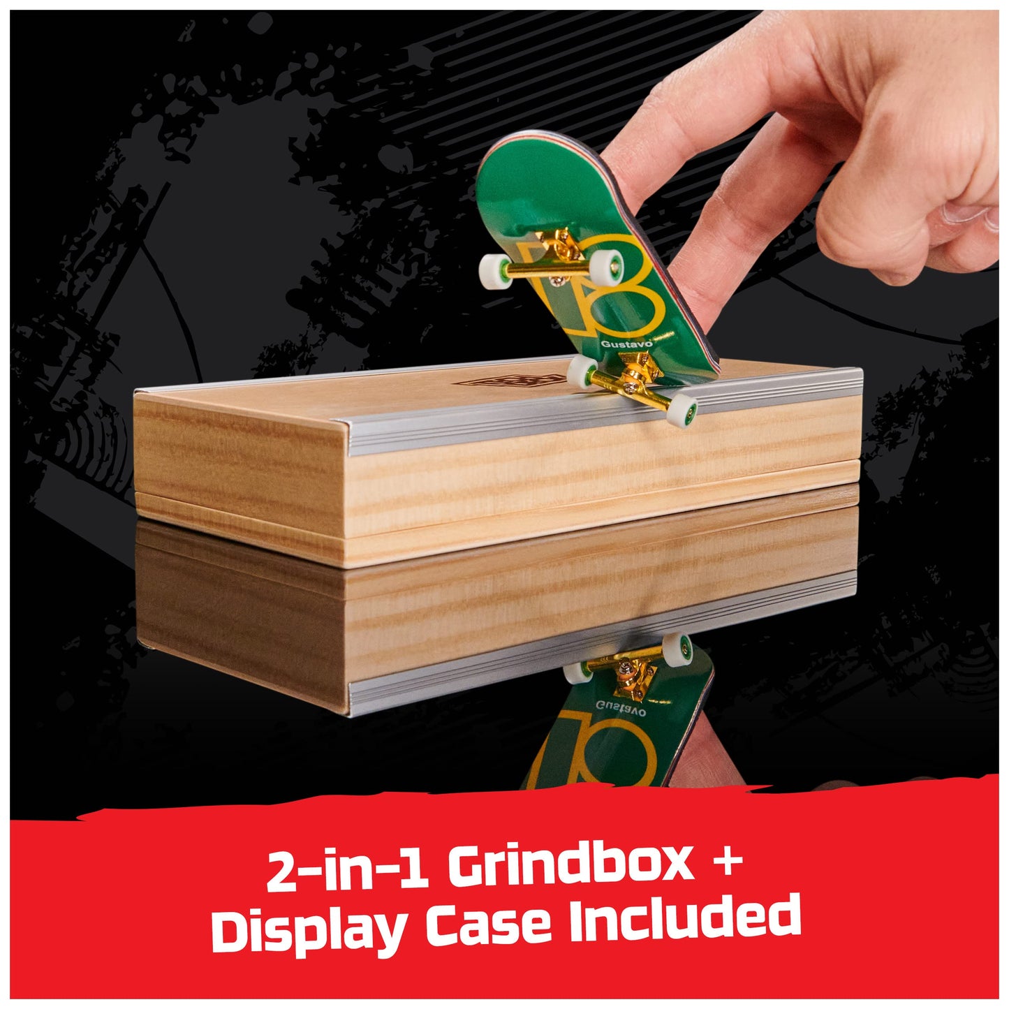 Tech Deck Plan B Pro Series Fingerboard with Storage Display | Authentic Mini Skateboards