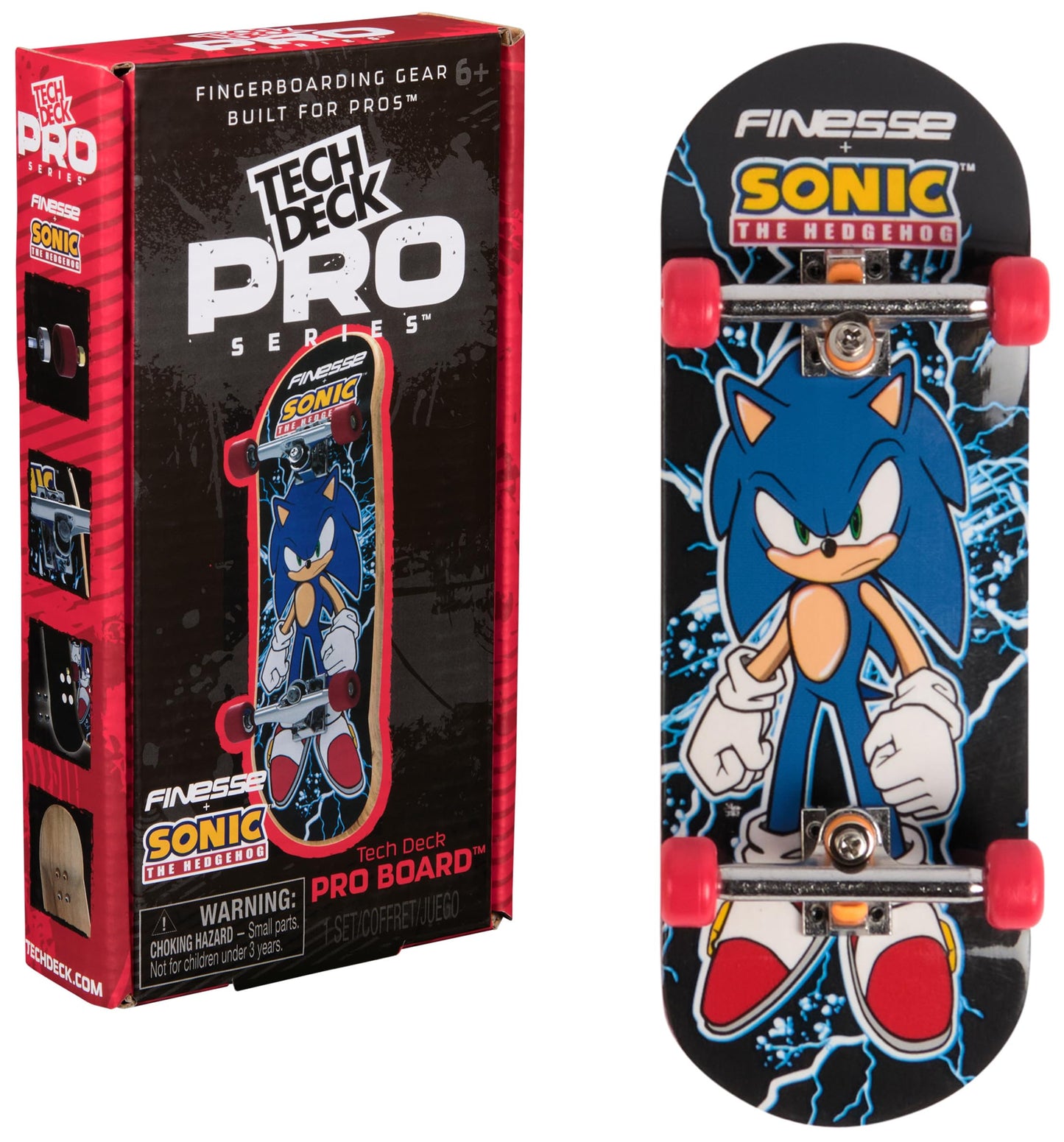 Tech Deck Pro Series Finesse X Sonic The Hedgehog Fingerboard with Storage Display