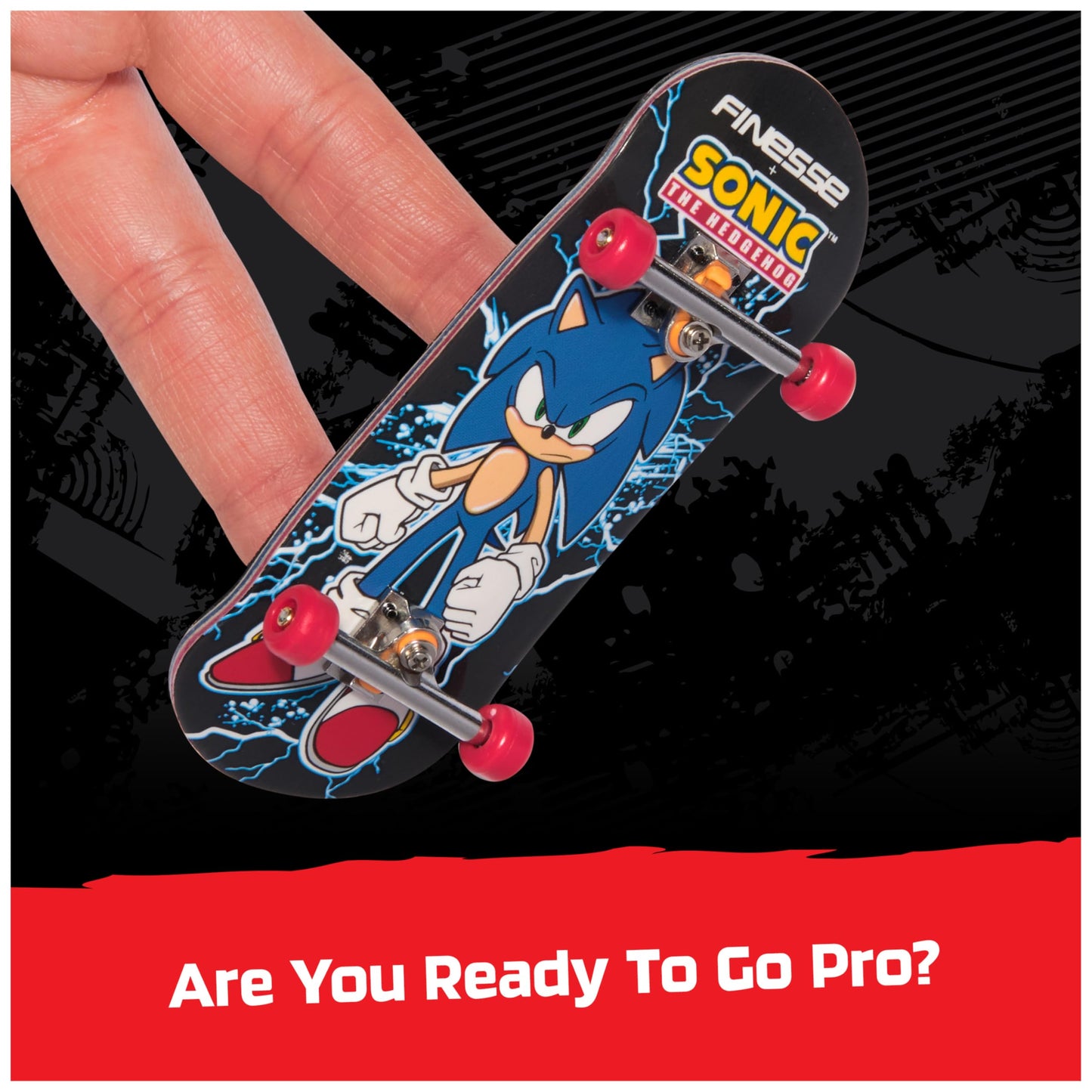 Tech Deck Pro Series Finesse X Sonic The Hedgehog Fingerboard with Storage Display