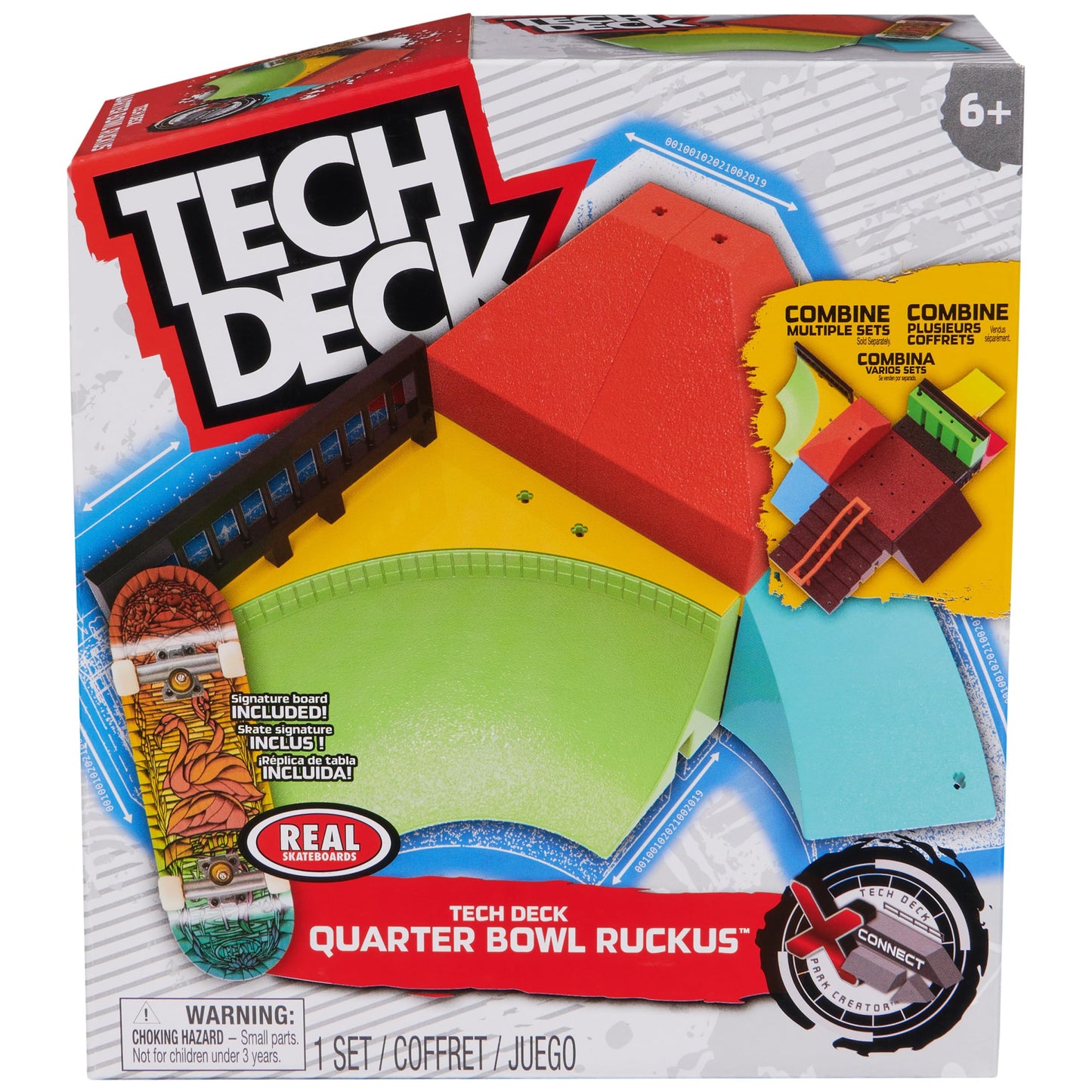 TECH DECK Quarter Bowl Ruckus X-Connect Park Creator – Customizable Fingerboard Park Set