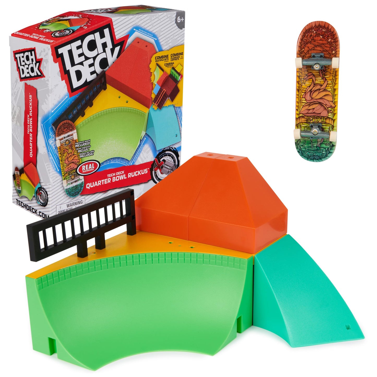 TECH DECK Quarter Bowl Ruckus X-Connect Park Creator – Customizable Fingerboard Park Set
