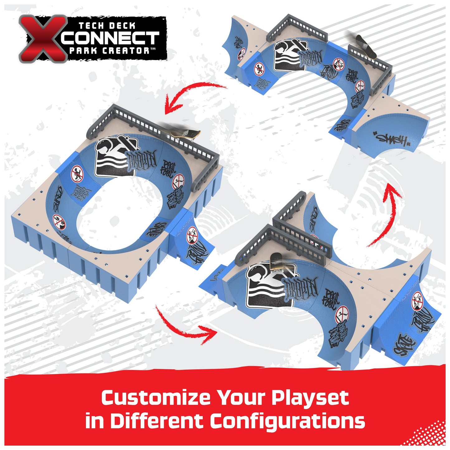 Tech Deck Daewon Mega Bowl X-Connect Park Creator – Customizable Fingerboard Ramp Set (Ages 6+)