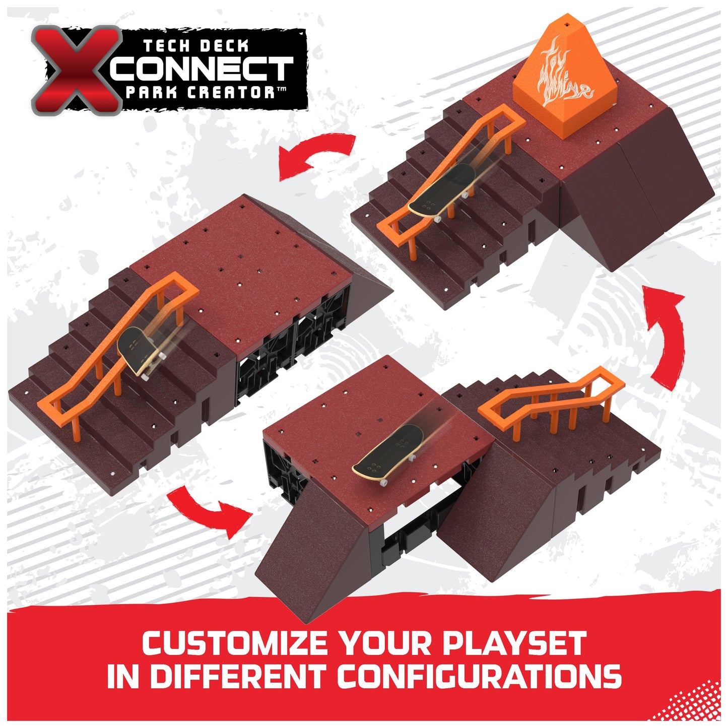 Tech Deck Pyramid Shredder 2.0 X-Connect Park Creator – Customizable Fingerboard Ramp Set