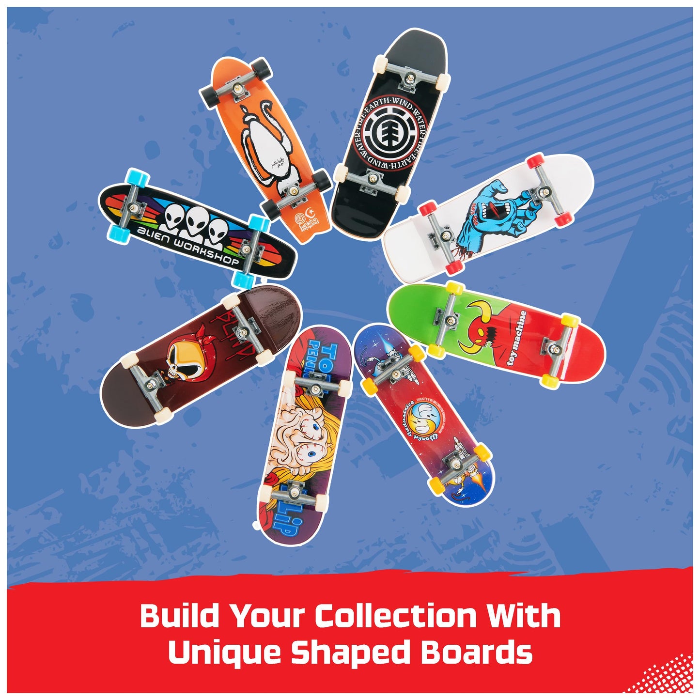 Tech Deck 25th Anniversary 8-Pack Fingerboards - Exclusive Silver Collector Figure