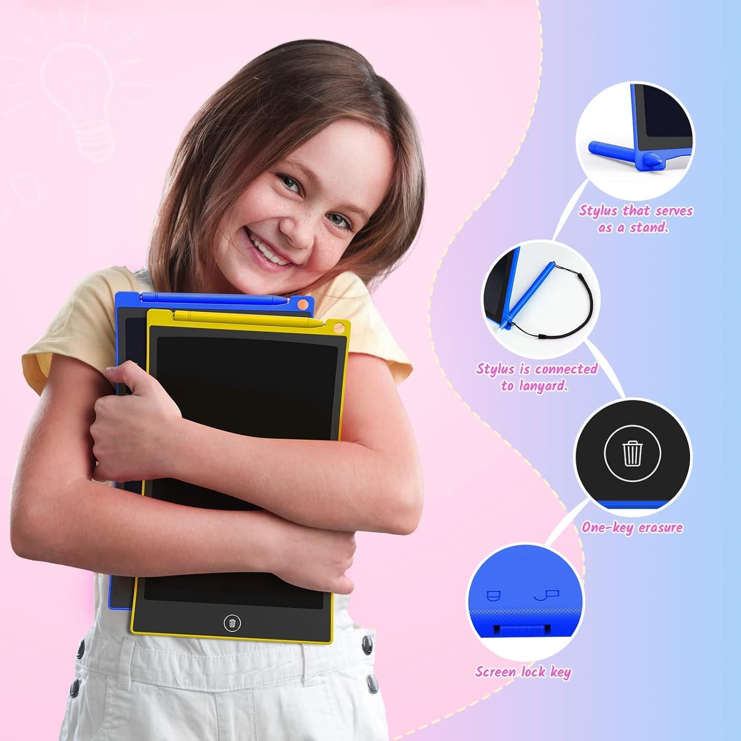 TECJOE 2 Pack LCD Writing Tablet – 10-Inch Doodle Board for Kids (Ages 3–8), Travel Learning Toy