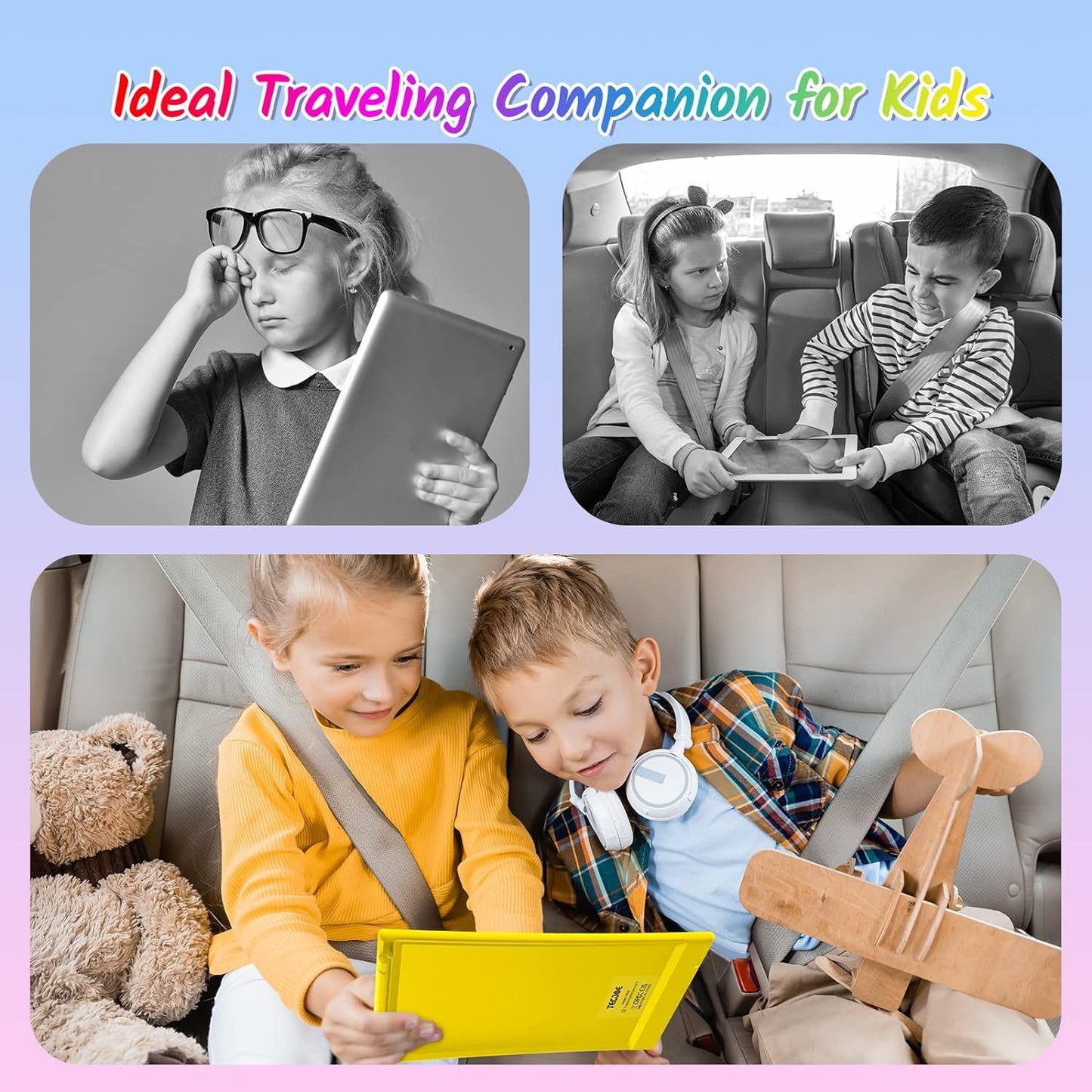 TECJOE 2 Pack LCD Writing Tablet – 10-Inch Doodle Board for Kids (Ages 3–8), Travel Learning Toy