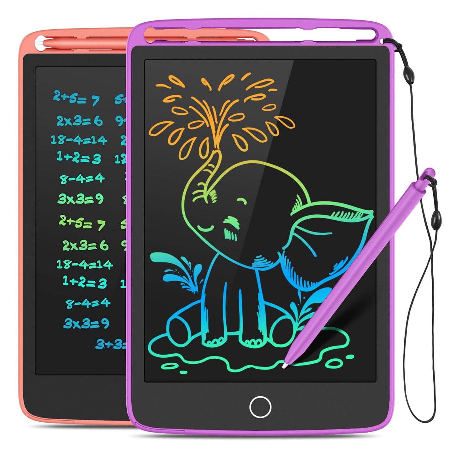 TECJOE 2 Pack LCD Writing Tablet – 8.5 Inch Colorful Doodle Boards for Kids, Travel Activity, Gift (Blue & Pink)