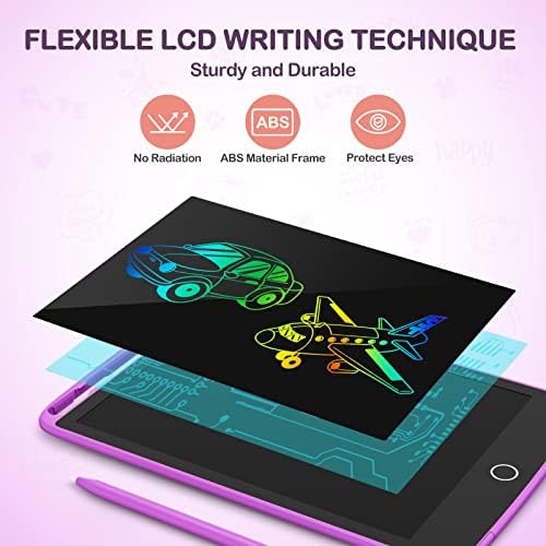 TECJOE 2 Pack LCD Writing Tablet – 8.5 Inch Colorful Doodle Boards for Kids, Travel Activity, Gift (Blue & Pink)
