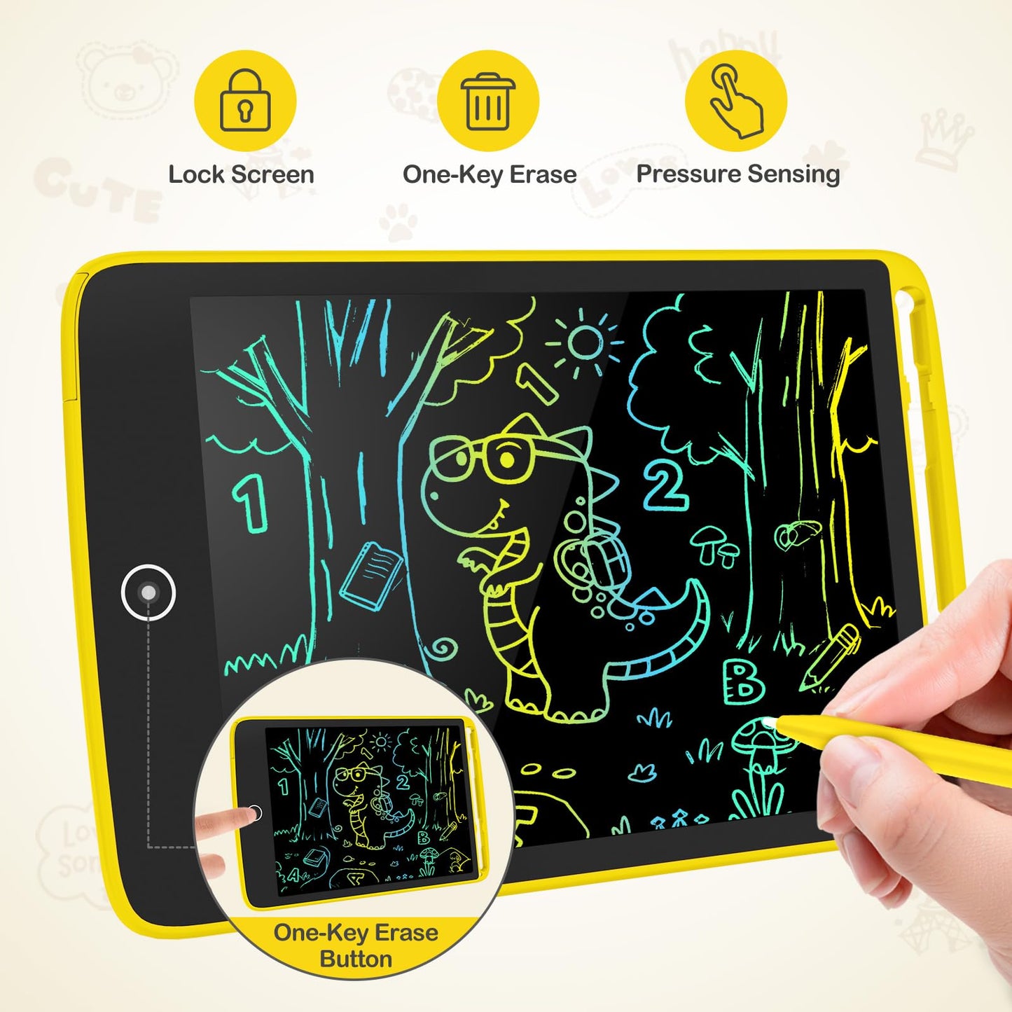 TECJOE 2 Pack LCD Writing Tablet for Kids – 8.5 Inch Colorful Doodle Boards with Magnetic Back
