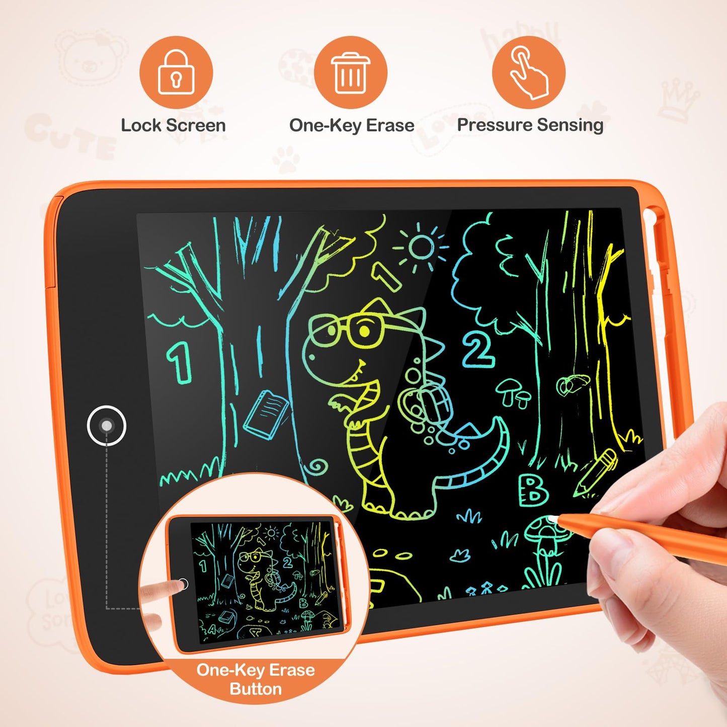 TECJOE 2 Pack LCD Writing Tablet for Kids – 8.5 Inch Doodle Boards (Blue & Pink) | Portable Learning Toy
