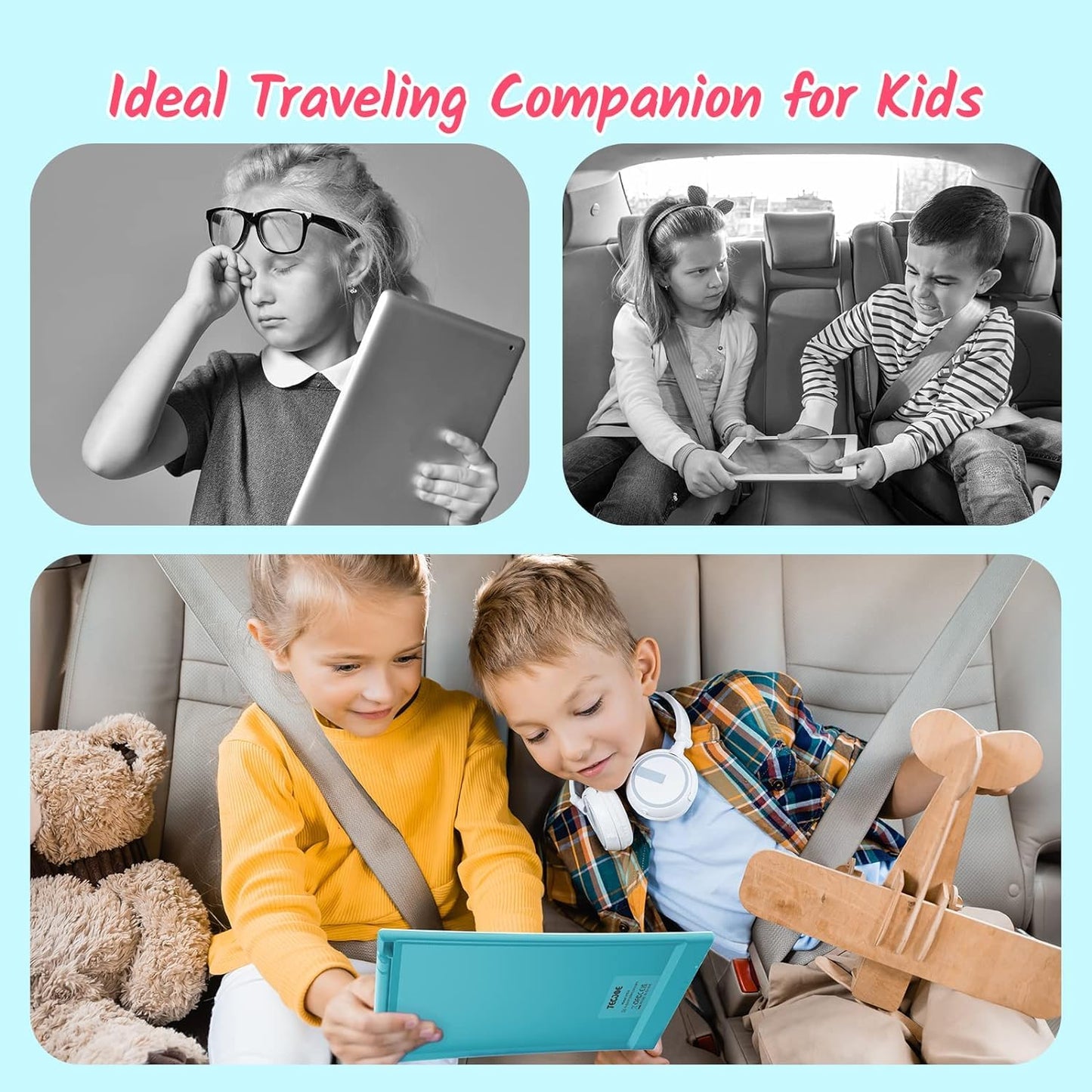 TECJOE 2 Pack LCD Writing Tablet – 10 Inch Colorful Doodle Board for Kids | Travel Learning Toy