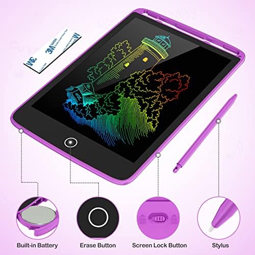 TECJOE 2 Pack LCD Writing Tablet – 8.5 Inch Colorful Doodle Boards for Kids, Travel Activity, Gift (Blue & Pink)