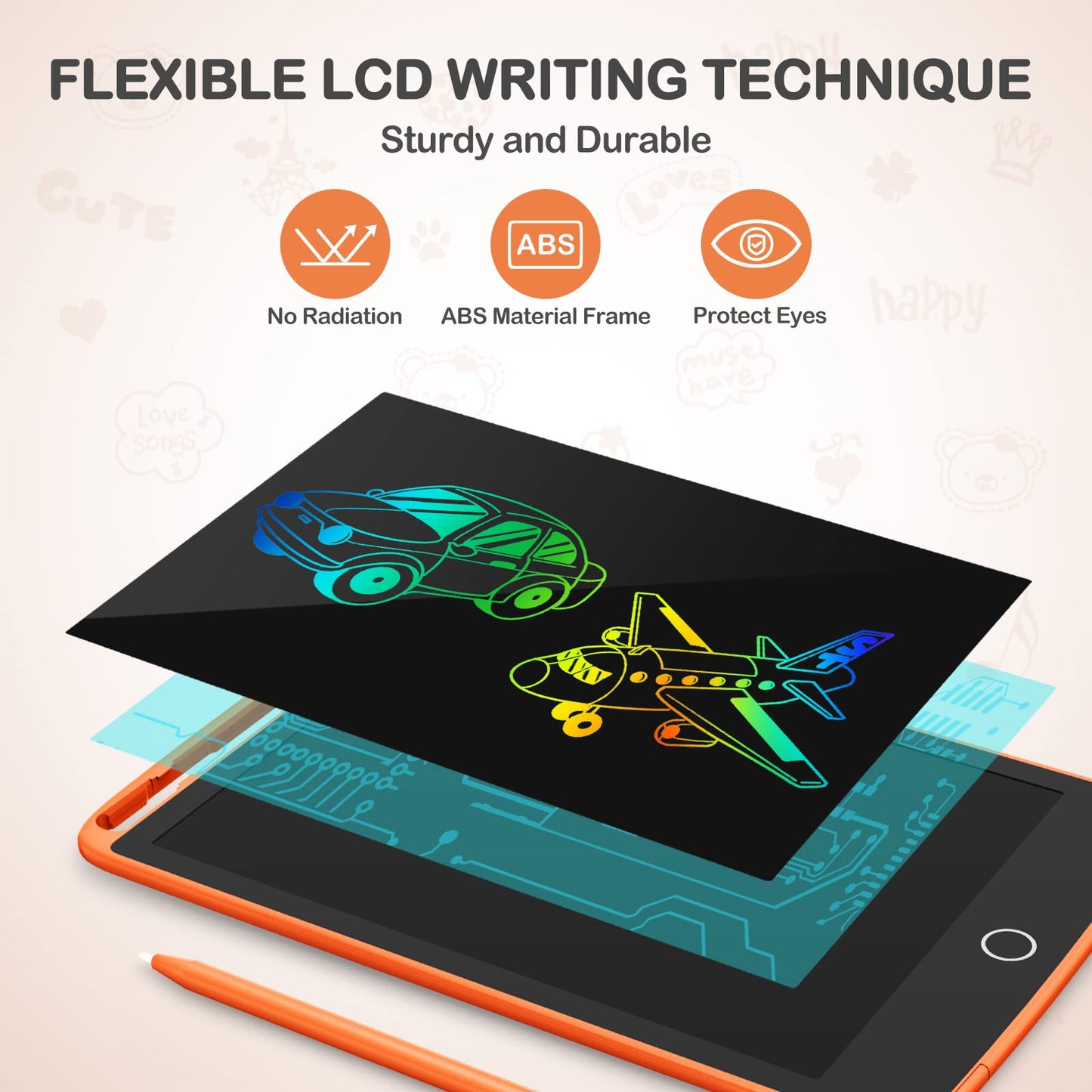 TECJOE 2 Pack LCD Writing Tablet for Kids – 8.5 Inch Doodle Boards (Blue & Pink) | Portable Learning Toy