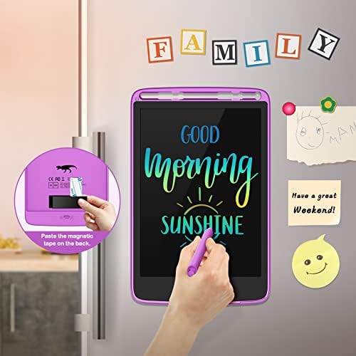 TECJOE 2 Pack LCD Writing Tablet – 8.5 Inch Colorful Doodle Boards for Kids, Travel Activity, Gift (Blue & Pink)