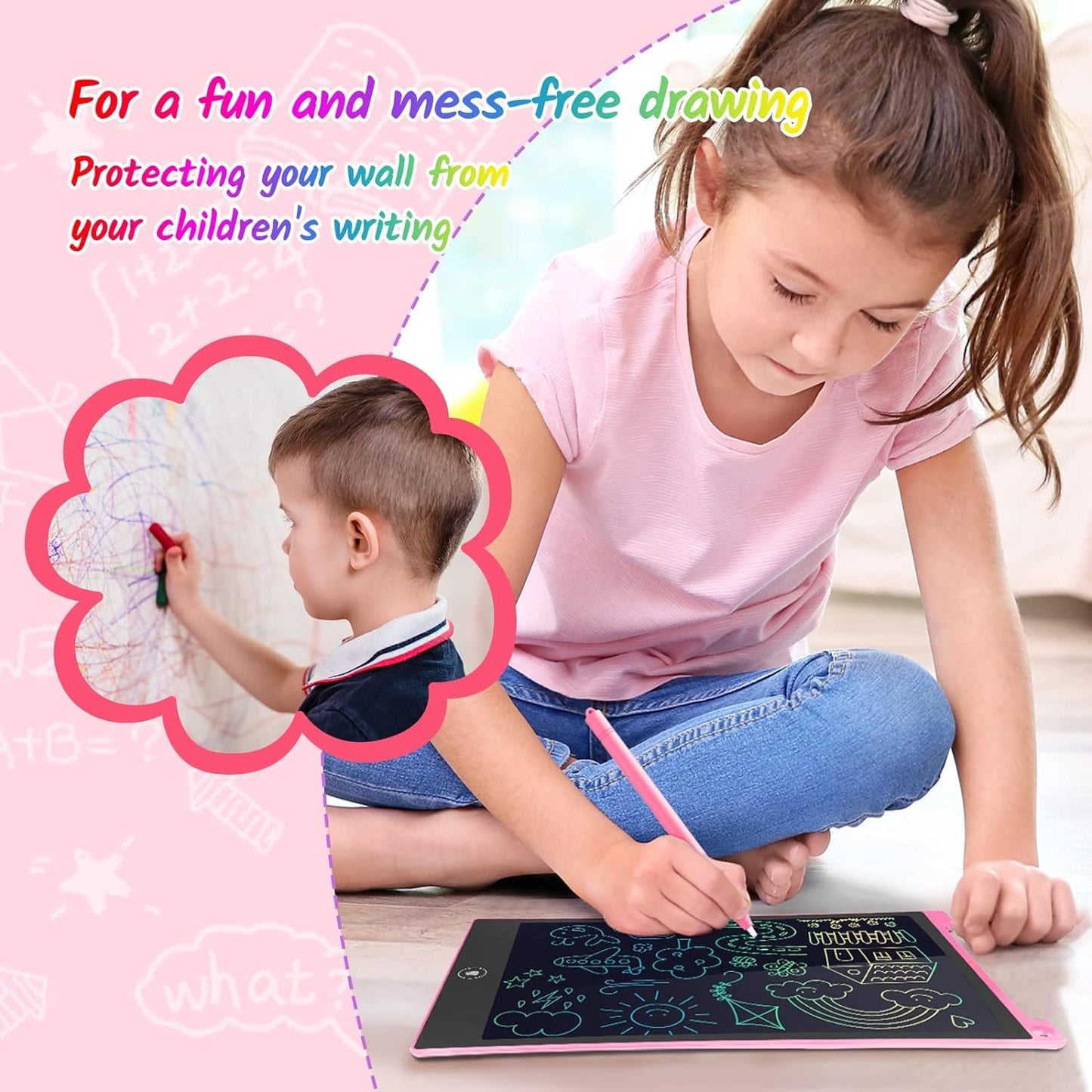 TECJOE 2 Pack LCD Writing Tablet – 10 Inch Colorful Doodle Board for Kids | Travel Learning Toy