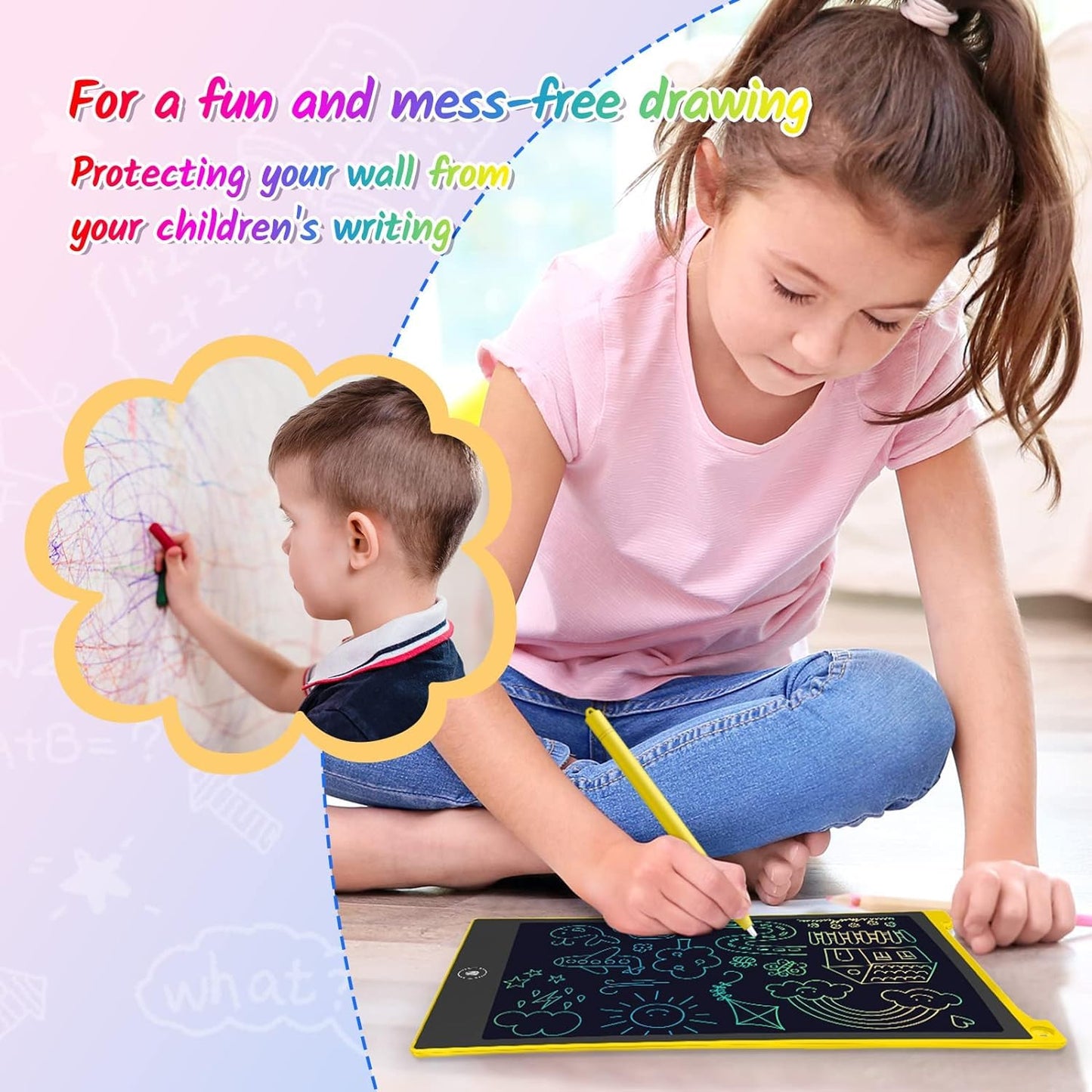 TECJOE 2 Pack LCD Writing Tablet – 10-Inch Doodle Board for Kids (Ages 3–8), Travel Learning Toy
