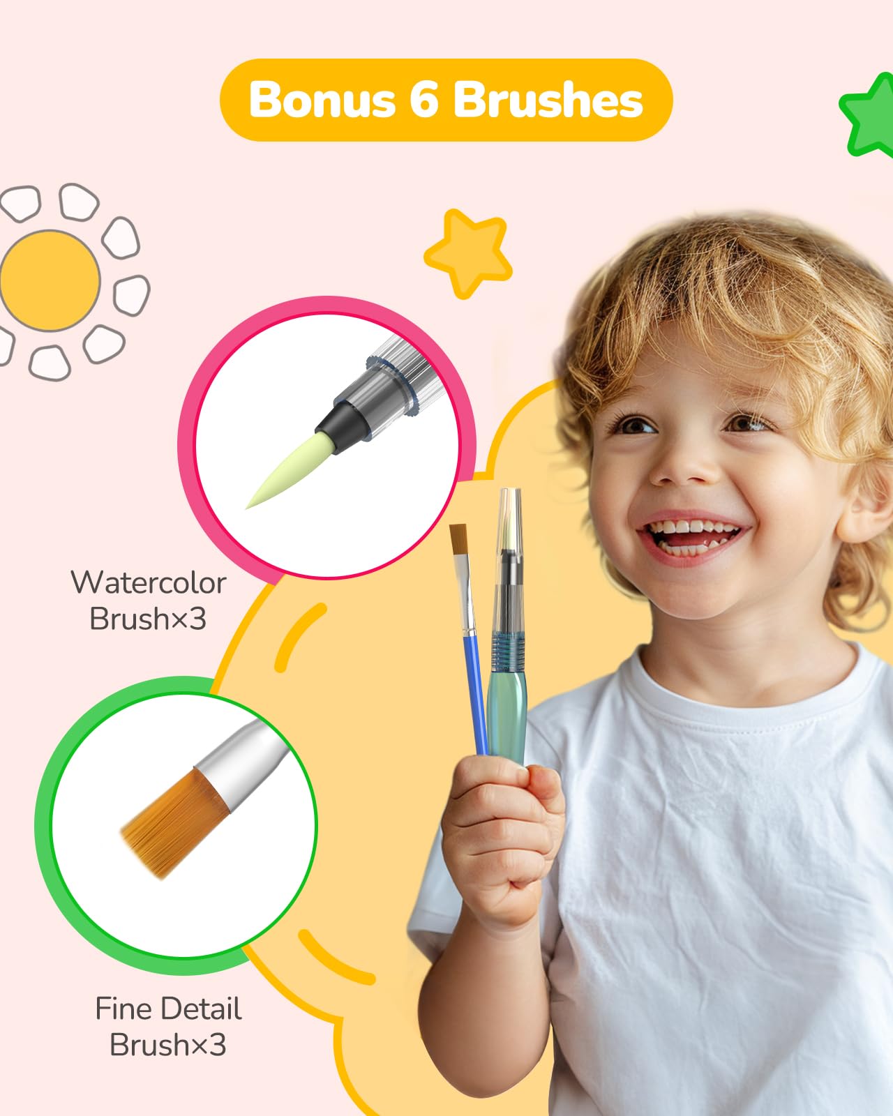 TECJOE 3-Pack Watercolor Painting Books for Toddlers – Mess-Free, Colorful Art Set