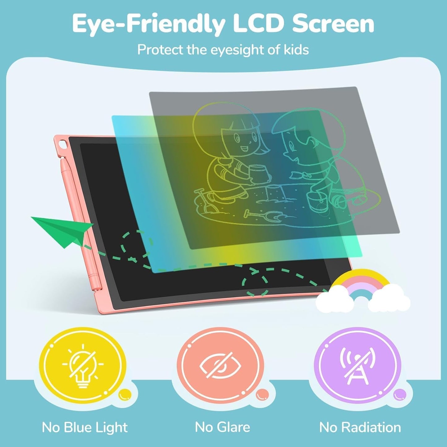 TECJOE 4 Pack LCD Writing Tablet - 8.5-Inch Colorful Doodle Boards for Kids