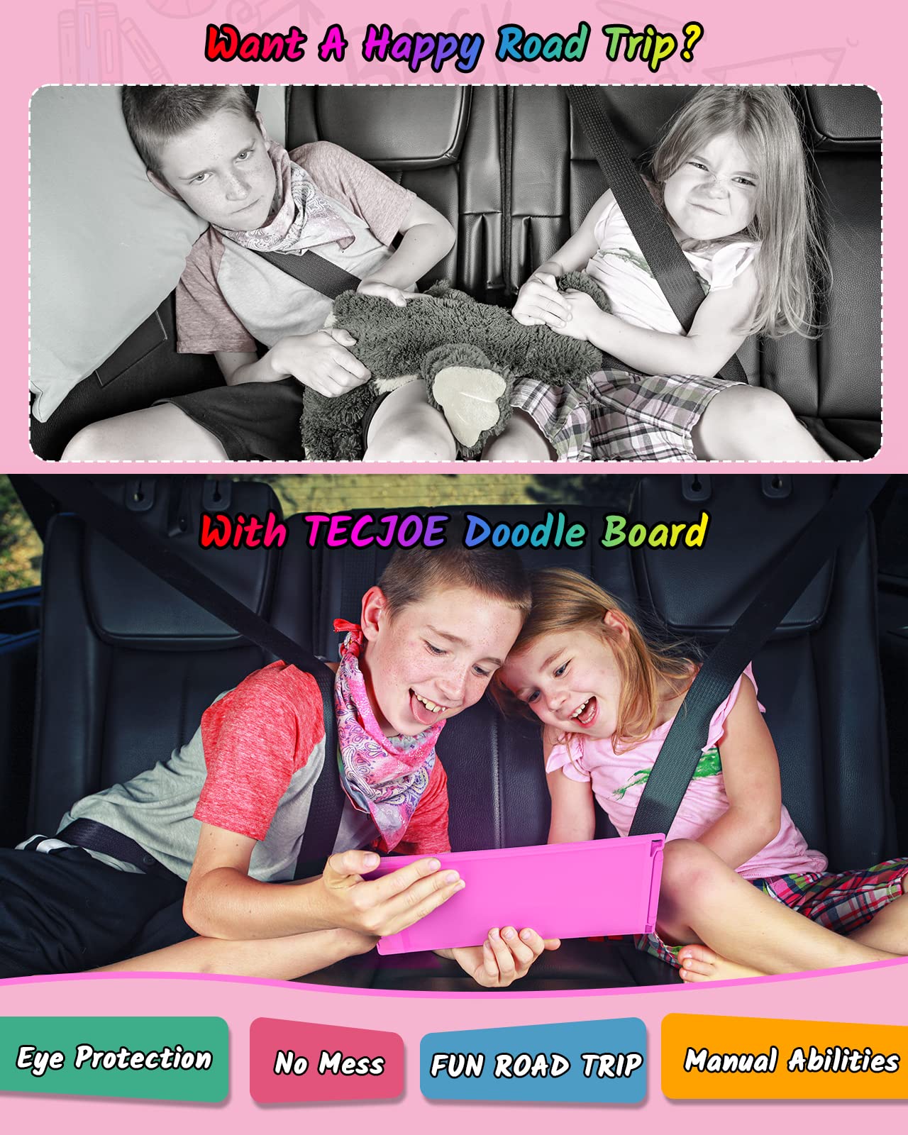 TECJOE 2 Pack LCD Writing Tablet 8.5-Inch Colorful Doodle Board for Kids – Travel, Learning & Creative Play