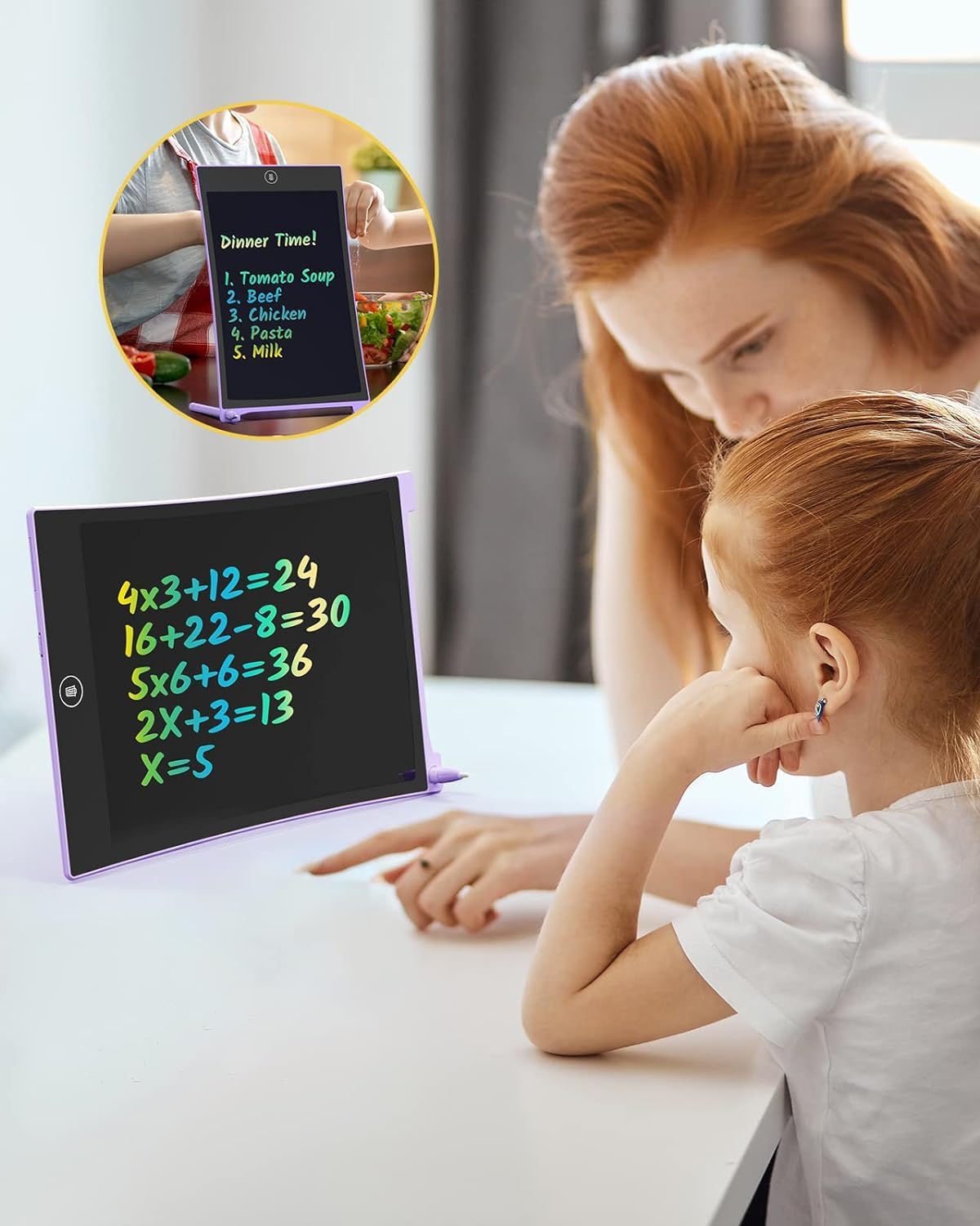 TECJOE 2 Pack LCD Writing Tablet — 8.5" Colorful Doodle Board for Kids, Travel & Learning