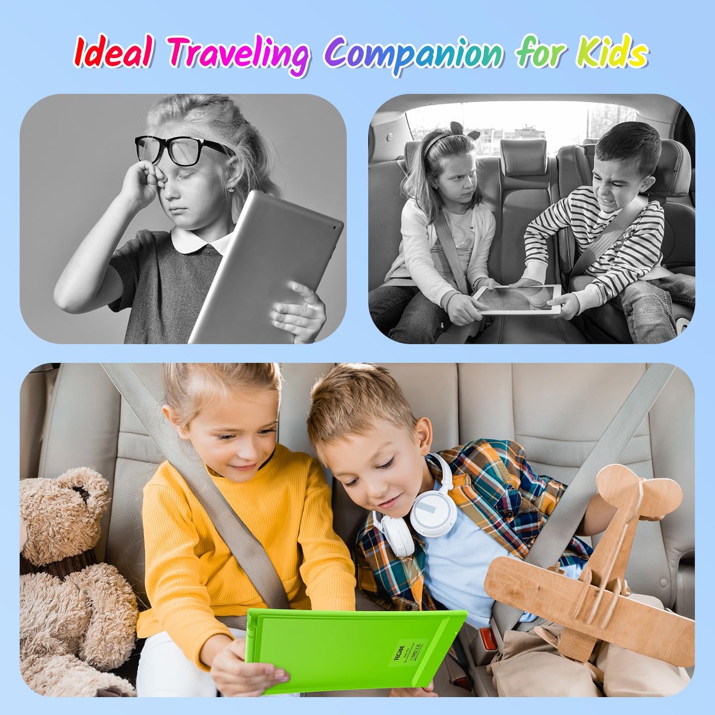 TECJOE 2-Pack 10-Inch LCD Writing Tablet for Kids | Colorful Doodle Board