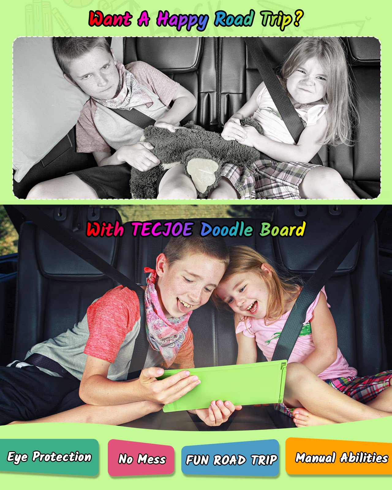 TECJOE LCD Writing Tablet 8.5 Inch – 2 Pack Colorful Doodle Board for Kids