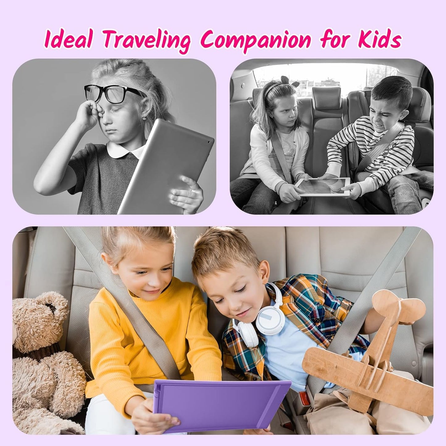 TECJOE 2-Pack 10-Inch LCD Writing Tablet — Colorful Doodle Boards for Kids, Travel & Learning