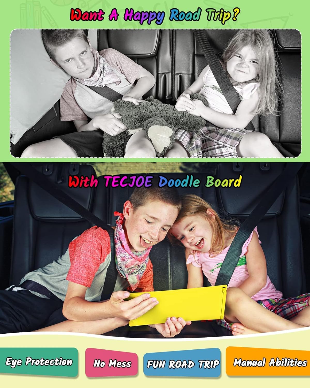 TECJOE 2 Pack LCD Writing Tablet – 8.5" Colorful Doodle Boards for Kids