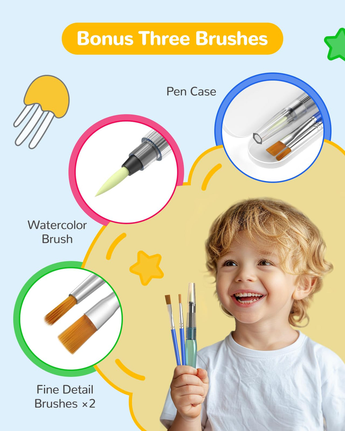 TECJOE Ocean Encounters Paint with Water Coloring Book Set for Kids — Mess-Free Marine Art
