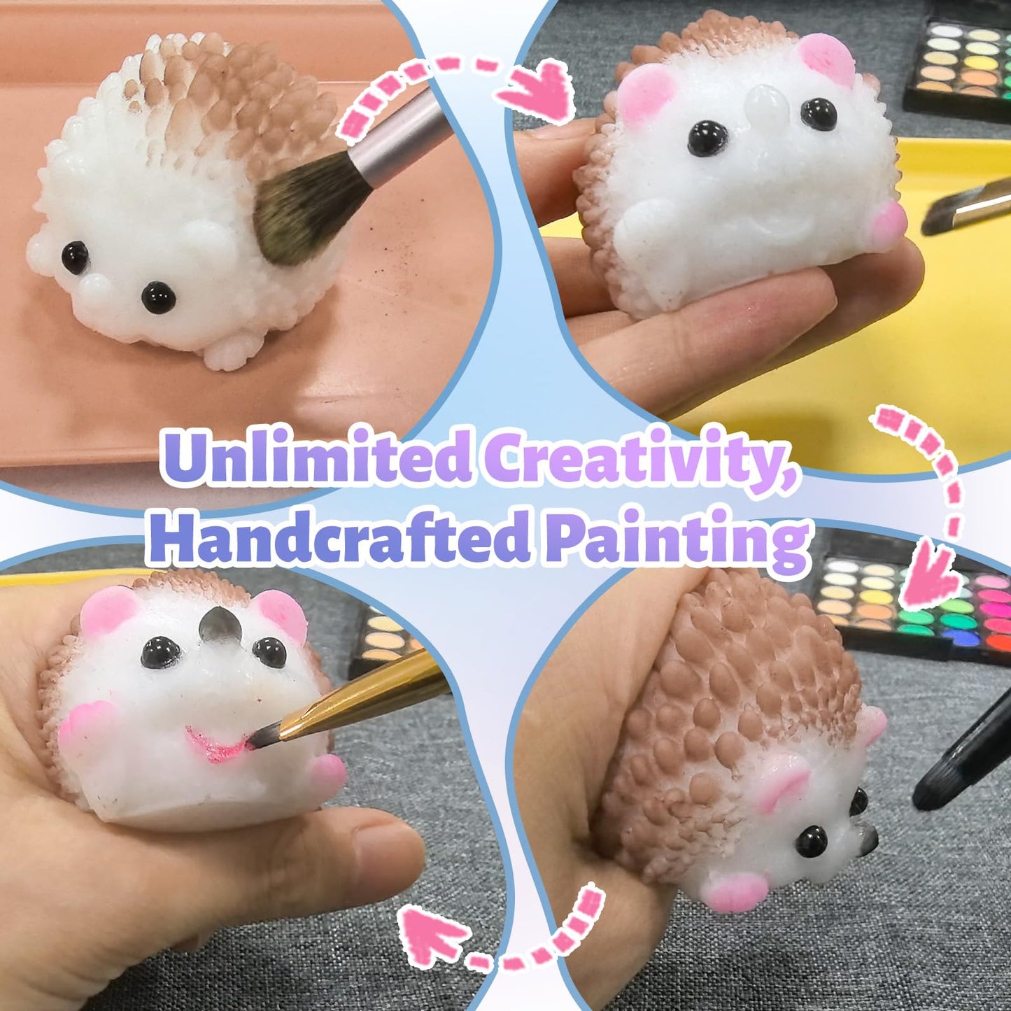 TECMIYO DIY Taba Squishy Kit with Animal Molds & 14oz Silicone Gel