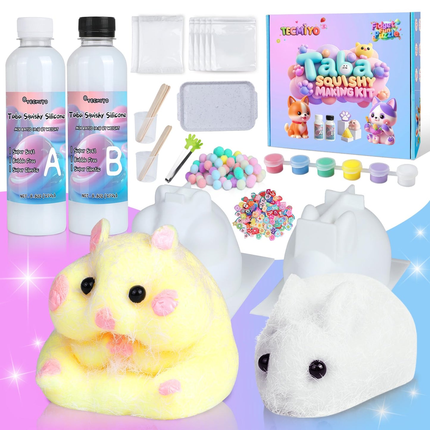 TECMIYO Taba Squishy Kit — Create Ultra-Soft DIY Squishies with 1:1 Silicone A/B