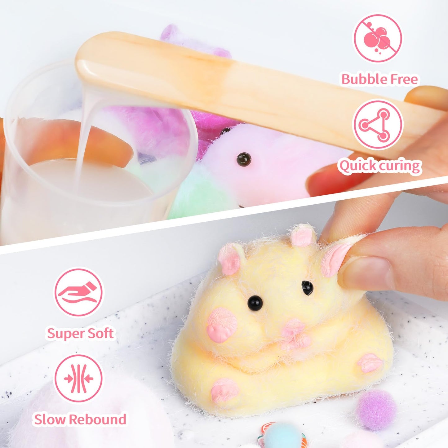 TECMIYO Taba Squishy Kit — Create Ultra-Soft DIY Squishies with 1:1 Silicone A/B