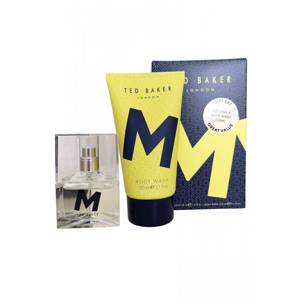Ted Baker M Blue Yellow Gift Set 30ml EDT + 150ml Shower Gel Men's Fragrance