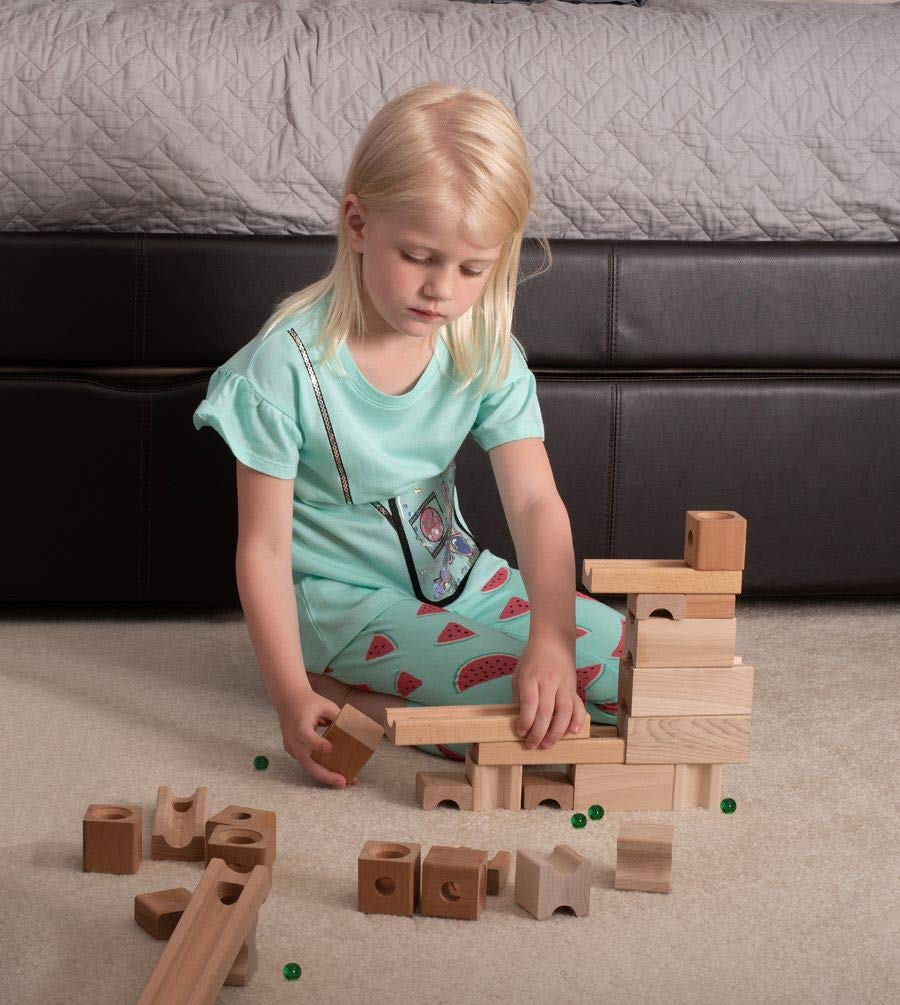 TEDCO Blocks & Marble Run for Kids 4+ | Handcrafted Hardwood Toy