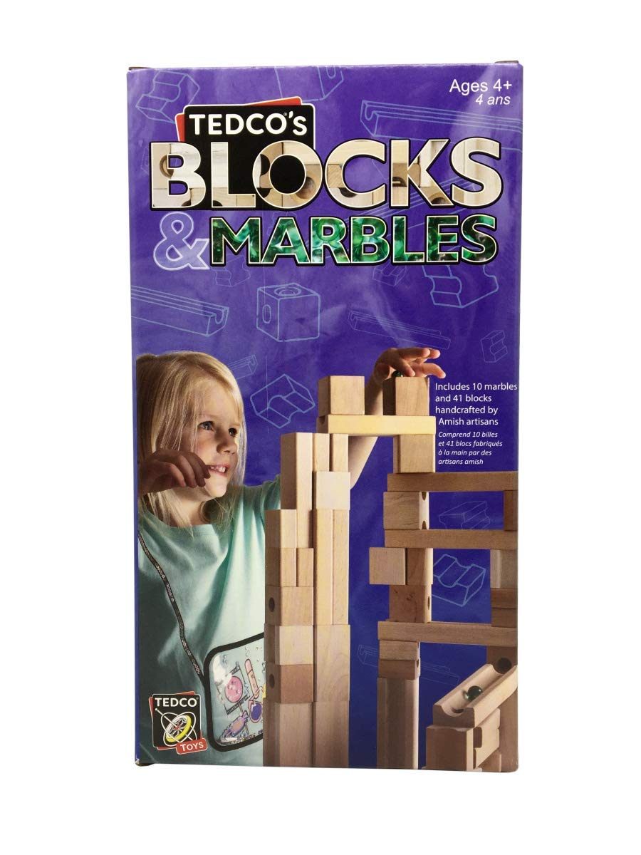 TEDCO Blocks & Marble Run for Kids 4+ | Handcrafted Hardwood Toy