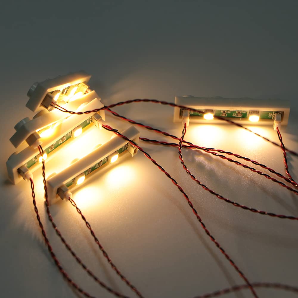 TEDDOO 20pcs 1X4 LED Lighting Kit — USB-Powered Lights for LEGO Bricks (Warm White)